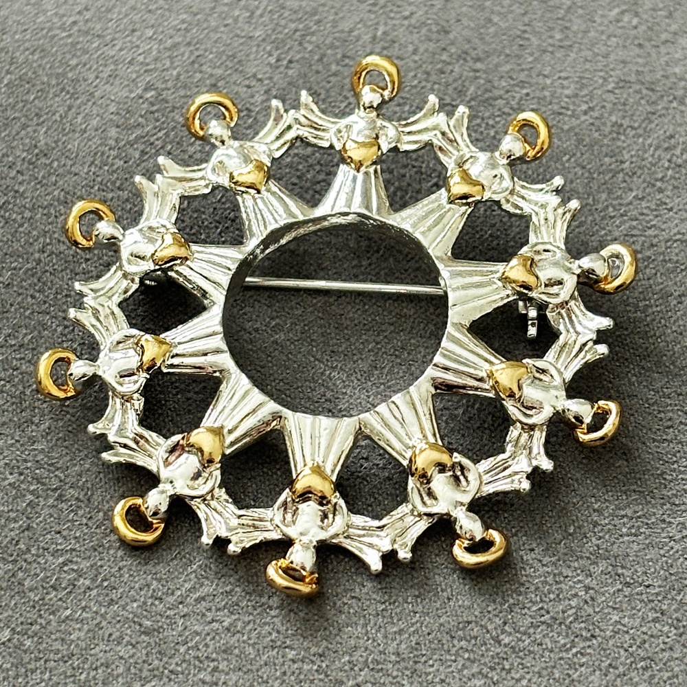Avon Vintage ANGELS in A Circle Brooch Pin